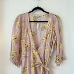 Madewell Linen Blend Ruffle Cuff Wrap Maxi Dress in Dutch Dandelions Size S NWT Photo 4