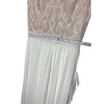 Dress the Population NEW gorgeous flowy white tan wedding formal dress sz S Photo 3