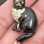 Vintage Enameled Black Cat Brooch New (Old Stock) Photo 9