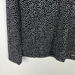 Tahari NWT Long Sleeve Polka Dot Keyhole Top Shirt Black White Size Small S NEW Photo 2