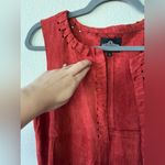 Angie  Fringe Woven Western Vest in Red Oxide Womens Size S NWOT Photo 4