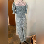 Mi Ami Short Sleeve Green Floral One Piece Women’s Small Pants Jumpsuit Photo 1