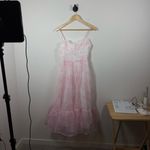 NWT Shein Mod Milkmaid Bustier Floral Chiffon Midi Dress White/Pink XS Pink Photo 1