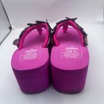 Womens Flip Flops Thong Butterfly Decor Wedge Heel Slippers Shoes Summer Sandals Pink Size 7 Photo 2