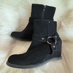 Solesenseability Black Suede Ankle Wedge Boots Size 9 Photo 3
