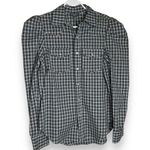 Greyson NEW 313 Sz M White Olive Navy Plaid Cotton Blend Trend Top Size M Photo 1
