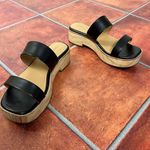Nisolo Leather and Wood Block Heel Minimalist Sandal Size 9.5 Black Photo 0