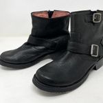 Retro London Underground Short Biker Boot size 6.5 Black Leather Moto Photo 1