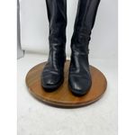 Tory Burch Riding Boots Leather Black Wyatt Buckle Side Zipper Size 38 US 7 Photo 3