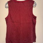 Norton Mcnaughton Chic burgundy tank top with button detail.  Photo 5