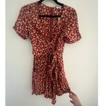 Madewell NEW Wrap-Front Romper in Orange Daisy Print Photo 2