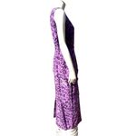 All Silk Vintage Dress by Spencer Jeremy 8 Purple Abstract Print Maxi Cocktail Photo 5