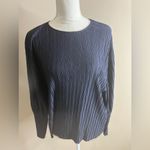 ZARA  navy blue textured bat wing blouse small Photo 4