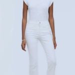 Madewell Mid Rise Kick Out Crop Jeans White Size 24 Straight Ankle Denim Pants Photo 0