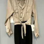 Rebecca Taylor Rebecca‎ Taylor Hidden Agenda Dress champagne black size 6 Photo 0