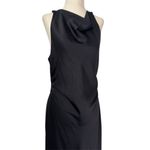 Wilfred  Black Halter Formal Gown Satin Portrait Photo 4