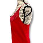 Petra Fashions Vintage 80s Petra Fashion Size S Red Lace Trim Slip Maxi Nightgown - Made In USA Photo 2