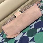 Tory Burch Pink and Navy Chain Print Tote Photo 5