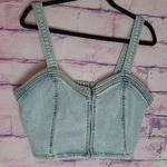 Wild Fable  TARGET SMOCKED BACK DENIM BRA CROPPED TOP ADJUSTABLE STRAPS XXL Photo 0