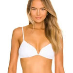 L Space Bikini Top Womens Medium White Helena Ribbed‎ Wired Swimwear Beach NWT Photo 0