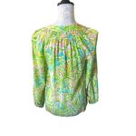 Lilly Pulitzer  Elsa Top Blouse Silk Long Sleeve Elephant Ears Print Womens XS Photo 2