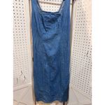 Old Navy  Denim Square Neck Smocked Back Midi Dress Blue Size M Photo 1