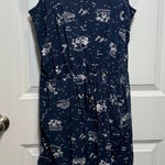 Gap  Navy White Tropical Scene Print Smocked Waist Romper Shorts Women's Medium Photo 0