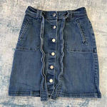 A New Day  Button Tie Front Denim Skirt Size 4 Photo 0