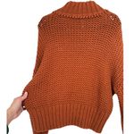 Free People My Only Sunshine Chunky Open Knit Turtleneck Sweater Orange Sz Small Photo 9
