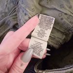 Free People Cut Off Denim Shorts Green Distressed Long Jorts Olive Photo 5