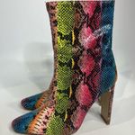 Azalea Wang skaywalker rainbow snake skin boots heeled boots women’s size 7 Pink Photo 4