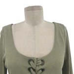Free People Looking Back Lace-Up Top Sage Green Size Medium Photo 3