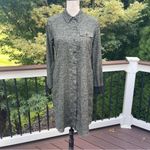 Ecru Ronan Midi Shirtdress, Green Camo, sweater cuffs long sleeves, collar Sz XS Photo 2