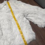 White Fuzzy Faux Fur Blazer Jacket SIZE L Size L Photo 3