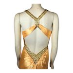 Faviana  Coutuie halter neck sexy yellow long cutout open back prom dress size 8 Photo 6