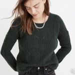 Madewell  Women's Charley Sweater Crewneck Cableknit Forest Green Size medium Photo 0