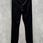 No Comment  Black Skinny Velour Pullon Stripe Legging Bottoms Pants S Small Photo 1