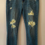 Judy Blue Skinny Fit Medium Wash Distressed Lemon Print Jeans Women size 11 / 30 Photo 0