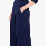 Black Halo  Classic 3/4 Sleeve Jackie O Jumpsuit Eclipse Navy Belted Size 2 Photo 0