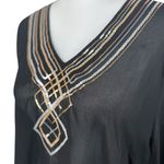 Ellen Tracy NWT  Black Sequin All That Glitters Sheer Blouse Top Large Photo 2
