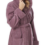 Plush Hooded Women's Robe PINK nwot Size M Photo 0