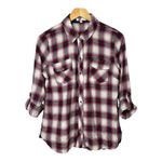 Kut From The Kloth  Plaid‎ Snap Down Shirt Roll Tab Women Size Medium Petite Photo 1