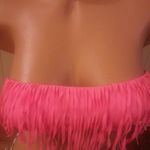 Victoria's Secret NWOT Victoria’s Secret Fringe Bandeau Swim Top Size S Neon Hot Pink Photo 2