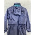 Woolrich  Women's Raincoat Blue Hoodie Size Small Nylon Jacket Cinch Waist long Photo 2