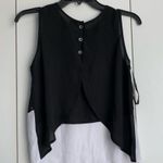 Bebe ⭐️   • Black & White Chiffon Studded Open Back Top Photo 3