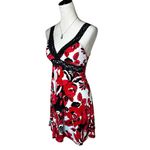 Forever 21 Vintage  Babydoll Red Floral Lace Trim Tunic Mini Dress L | Y2K Retro Photo 3