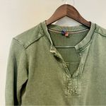 Anthropologie Pilcro Green Split Neck Top Photo 4