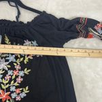 Free People  Mini Dress SP Fleur Du Jour Black Off Shoulder Embroidered Photo 7