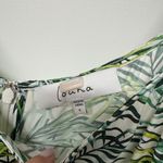 Louna Palm Printed Dana Dress Womens Size Small Green White Slip Midi Satin Photo 5