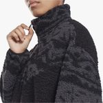 Reebok  Core 10 Oversized Sherpa Jacket Womens Large Black Cozy Outdoor Fall Photo 3